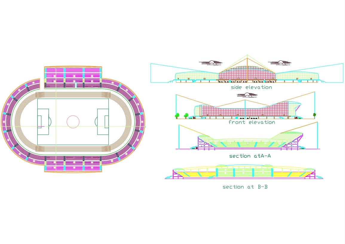 3d stadium in PDF, Download CAD free (1.52 MB)