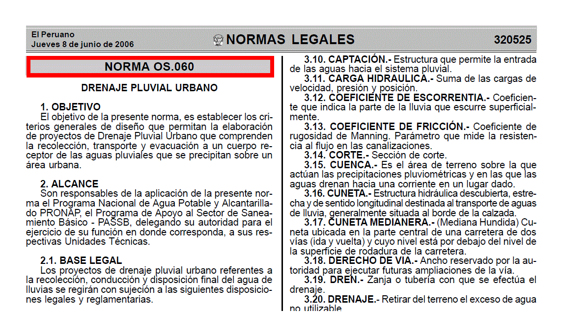 Norme péruvienne os.0.60