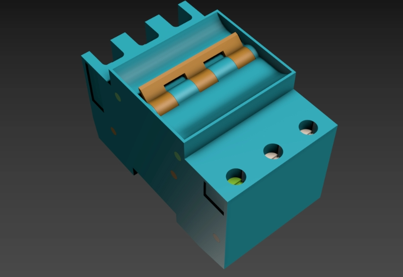 Disjuntor thermomagnétique tripolaire 5sx1 - 3D