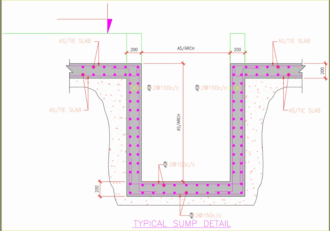 Typical sump detail in AutoCAD | Download CAD free (21.76 KB) | Bibliocad