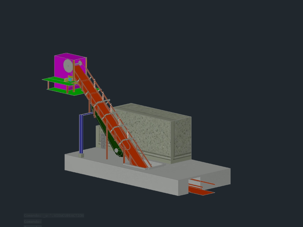 Inclined conductor of bagasse 3d