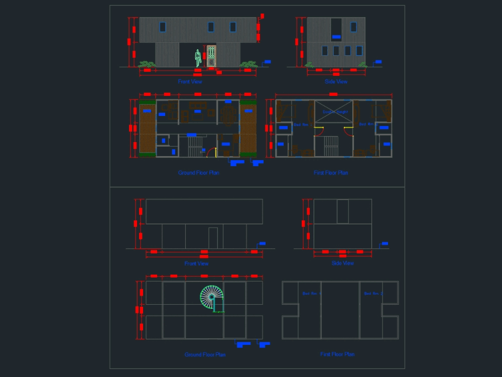 Container house in AutoCAD | Download CAD free (258.77 KB) | Bibliocad