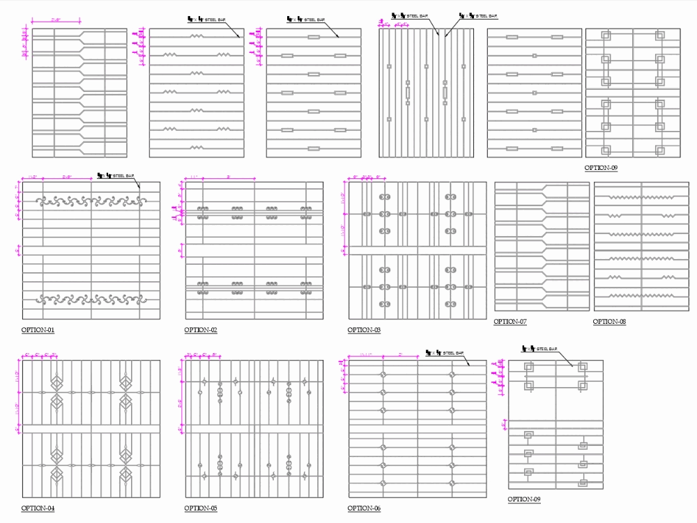 Window grill in AutoCAD | Download CAD free (296.54 KB) | Bibliocad