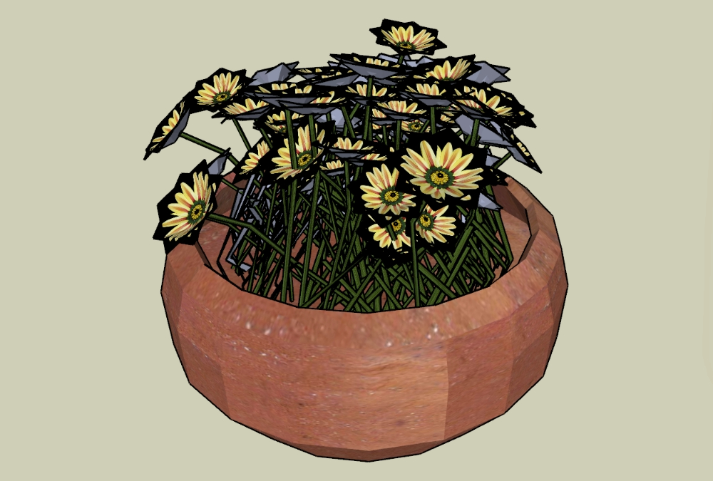 Flower and pot - sketch up component