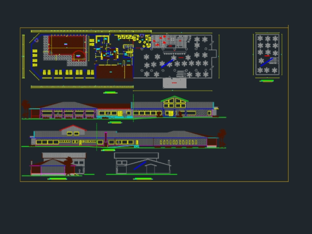 Centro de eventos em AutoCAD, Baixar CAD Grátis (1008.62 KB)