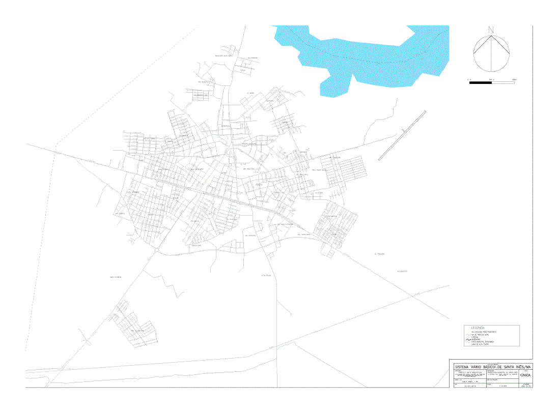 Carte de base du réseau routier de Santa Inês