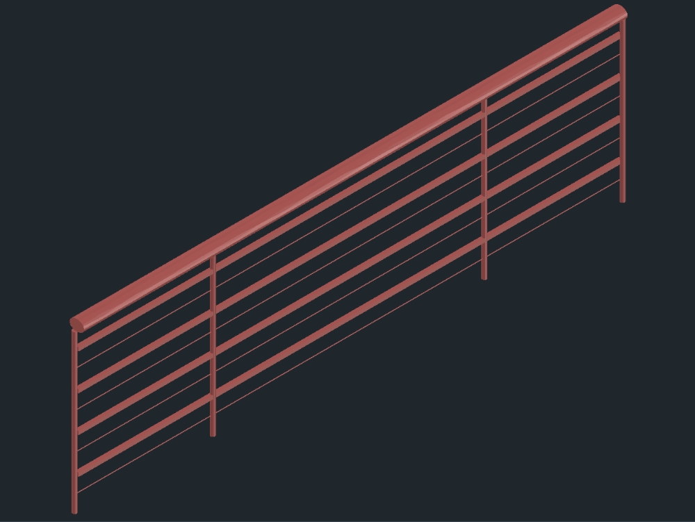 Tubular railing 8 x 1