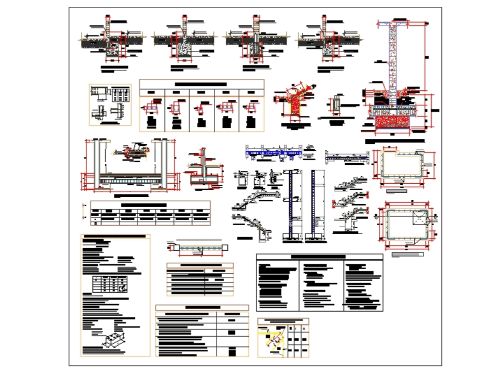 Construction details - foundation in AutoCAD | CAD (889.36 KB) | Bibliocad