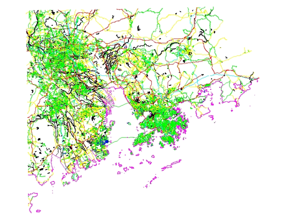 Stadtplan von Hongkong, China.
