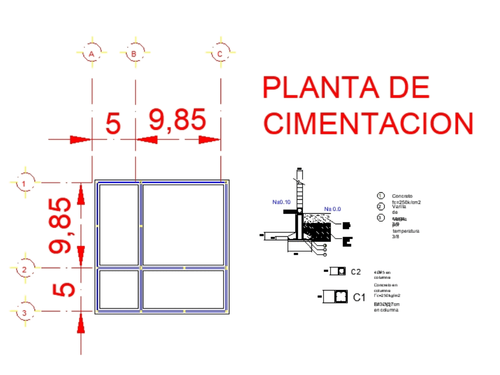 Detalle zapata en AutoCAD Descargar CAD gratis (55.06 KB) Bibliocad