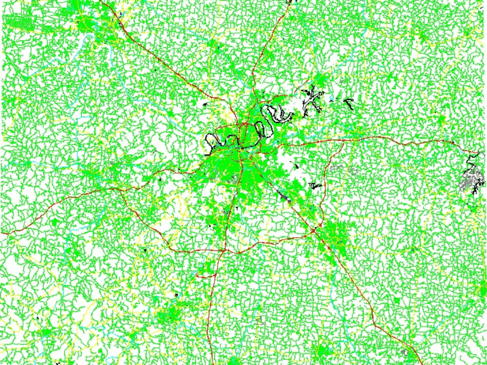 Nashville City Map; USA .