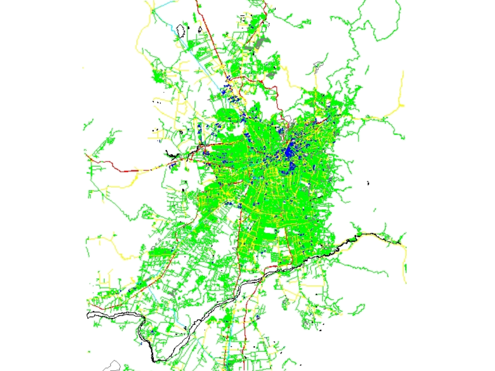 Carte urbaine de Santiago du Chili.