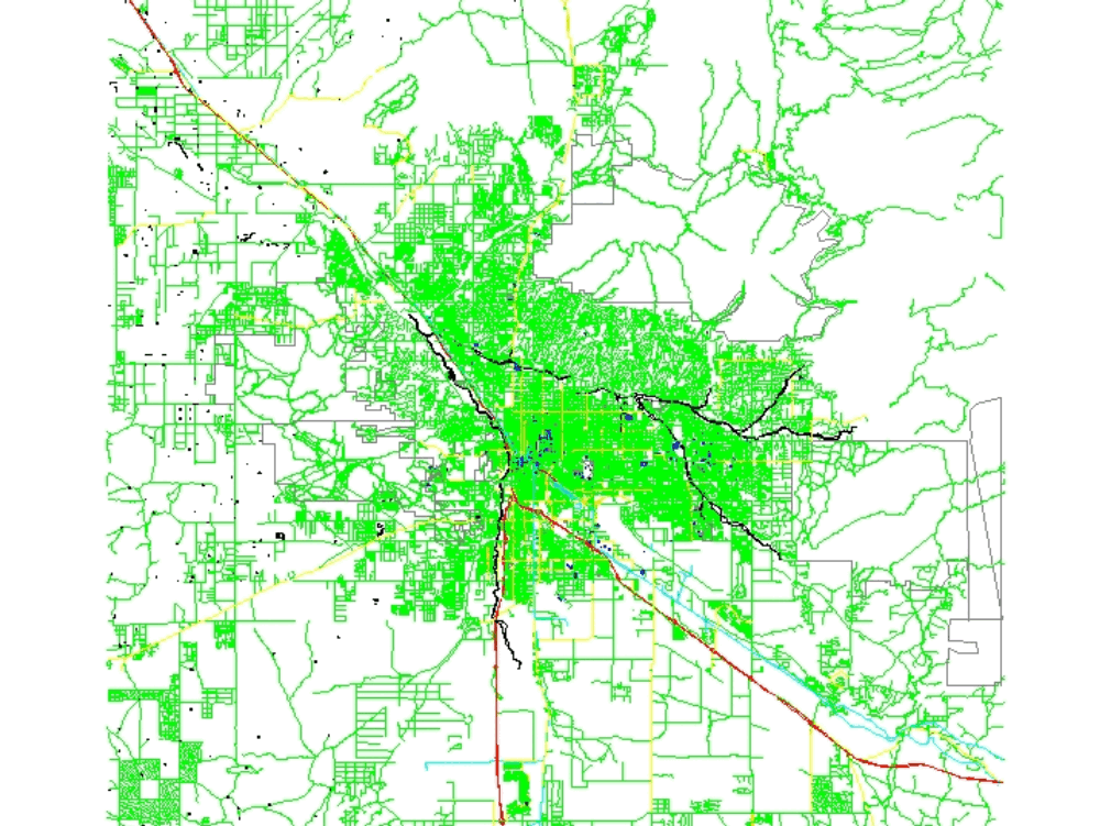Tucson City Map; USA .