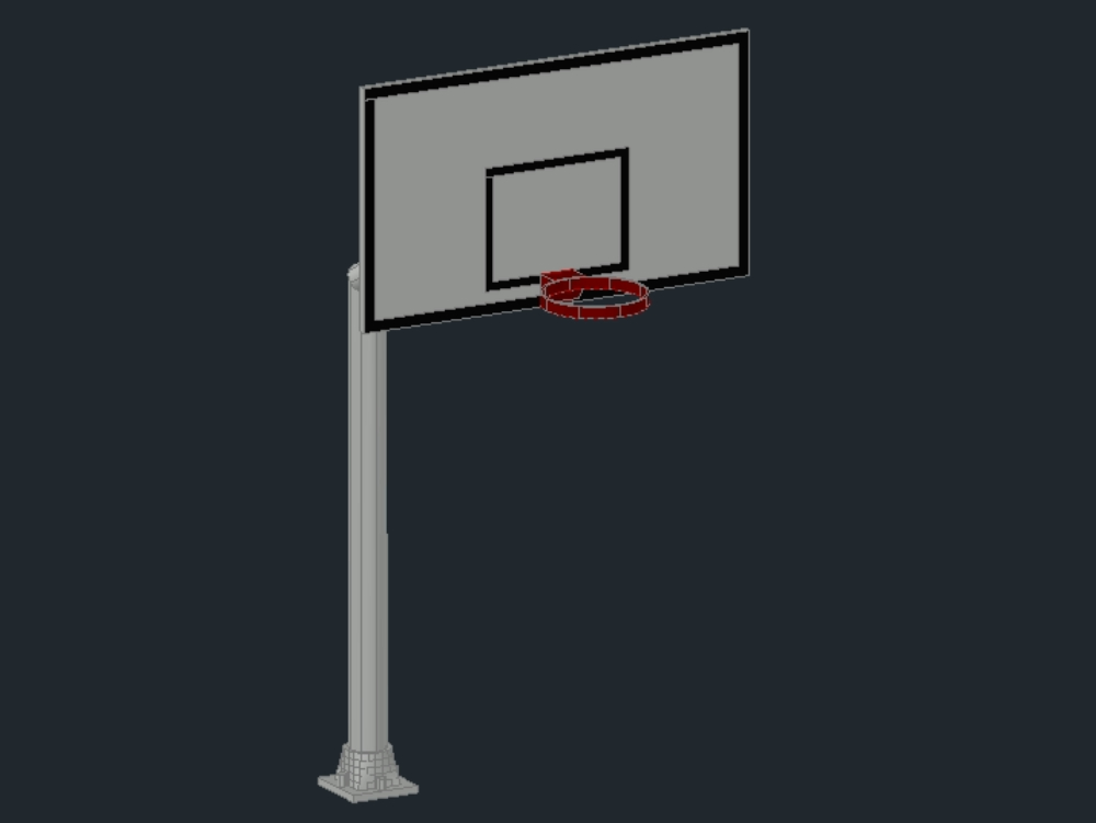 cesta de basquete 3d