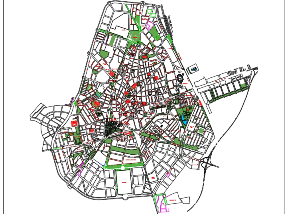 Plan des rues de Ciudad Real (Espagne)