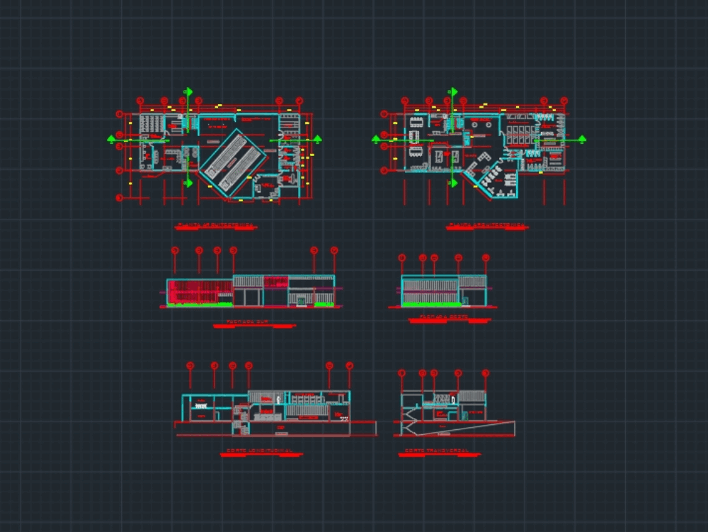 Estación de bomberos en AutoCAD | Descargar CAD (2.95 MB) | Bibliocad