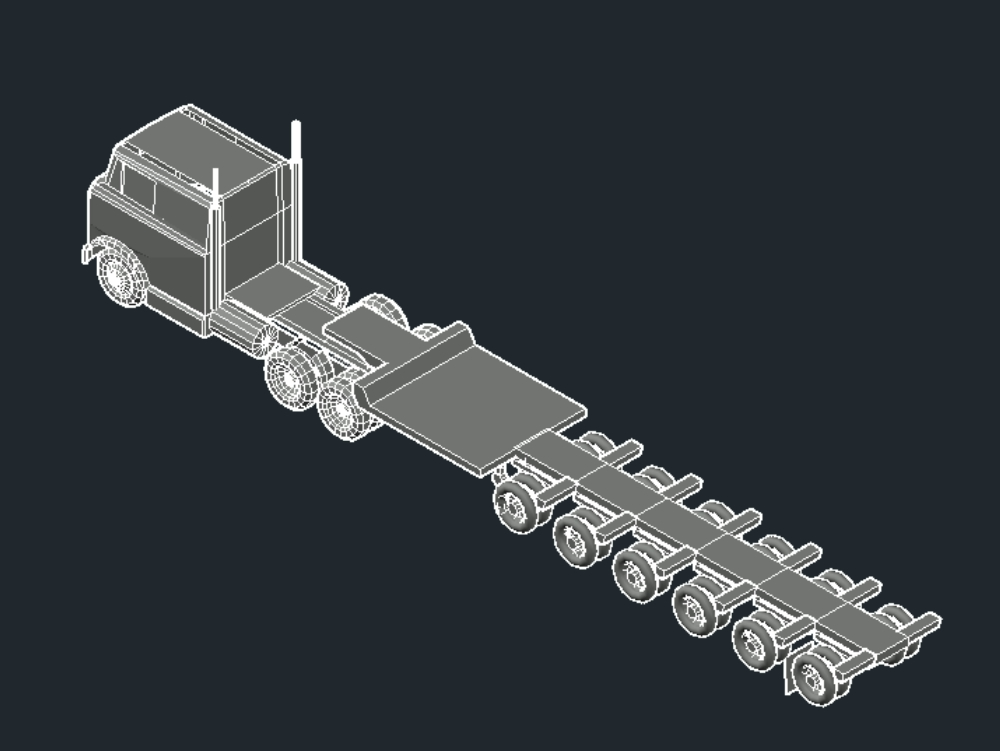 3d low bed truck