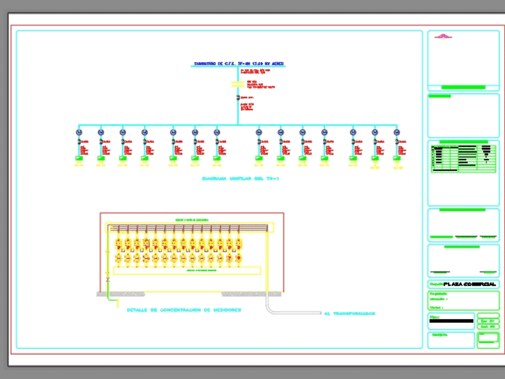 Diagrama unifilar em AutoCAD | Baixar CAD Grátis ( KB) | Bibliocad