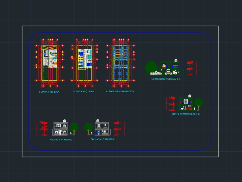 Unifamiliar Dos Plantas En Autocad Descargar Cad Kb Bibliocad My Xxx Hot Girl 4055