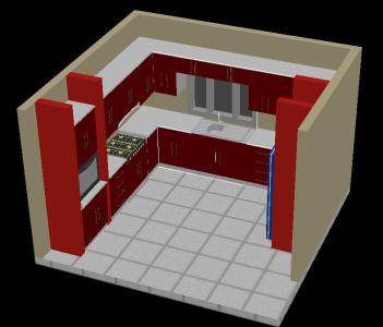 modelagem de cozinha 3d