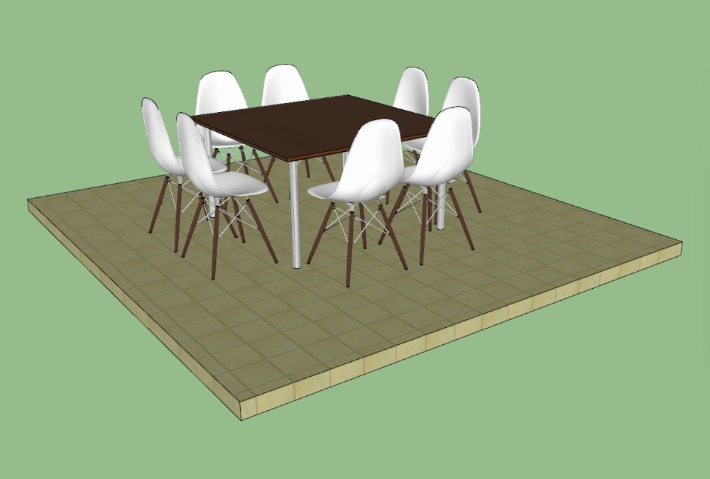 3D Modern Dining Room Dining Table