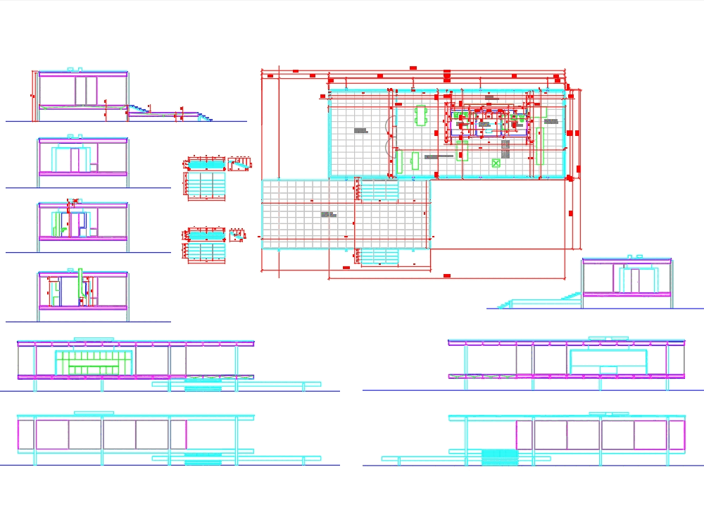 Fansworth House In Autocad Download Cad Free 362 86 Kb Bibliocad