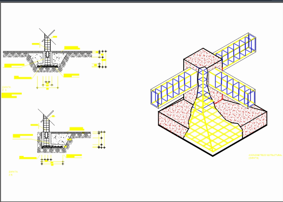 Planos De Zapata Aislada En Dwg Autocad Cimentaciones Detalles The Best Porn Website