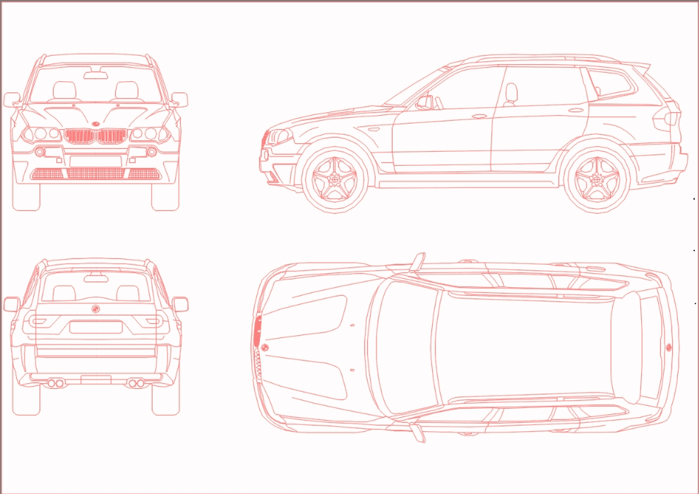 чертеж bmw x3 в автокаде