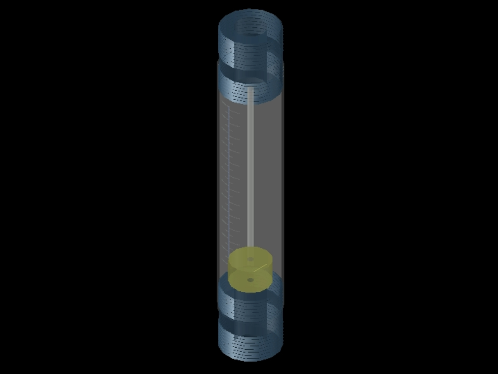 Hydraulisches Rotameter in 3D