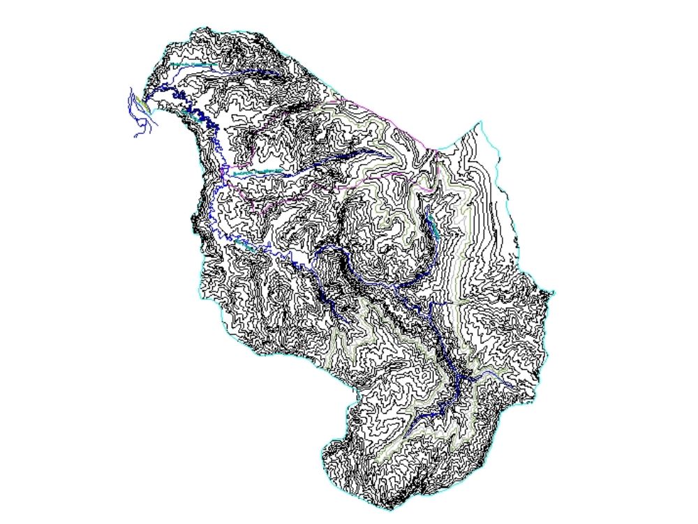 Topography of the Ponaza - Picota basin. Peru.