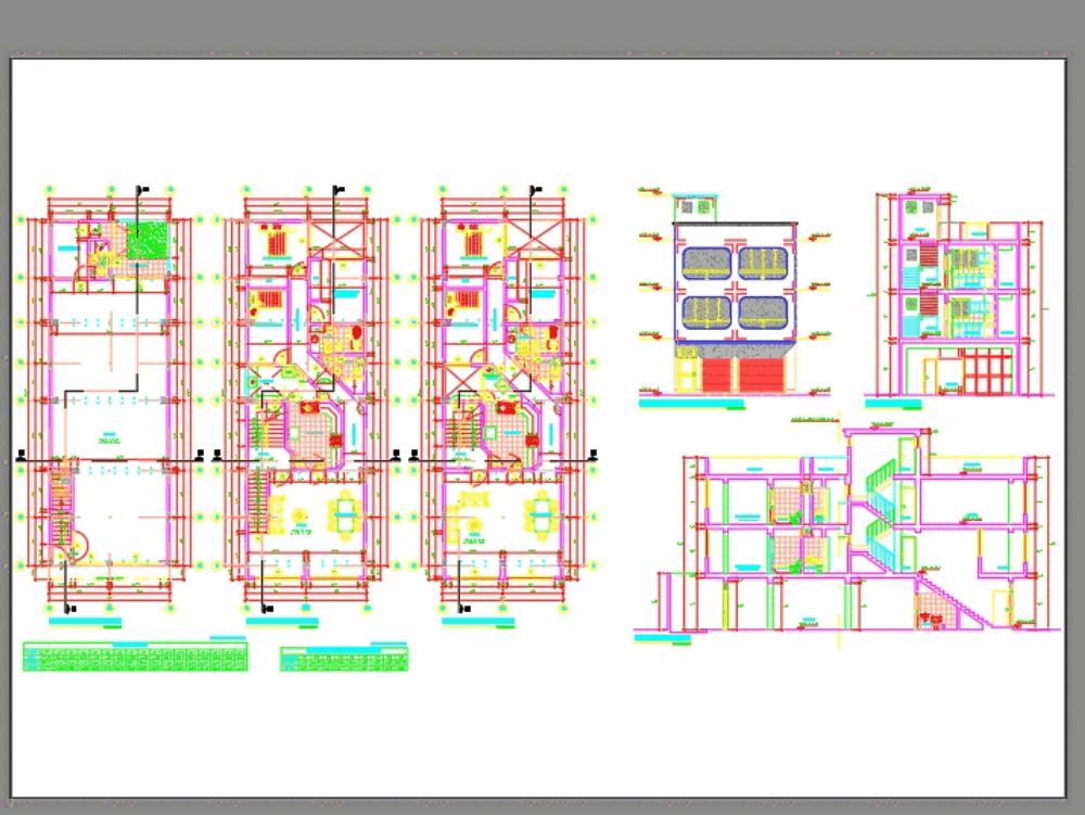 Trade - multifamily housing in AutoCAD | CAD (419.81 KB) | Bibliocad