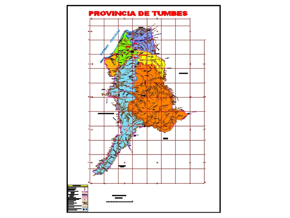 Mapa de Tumbes, Perú.