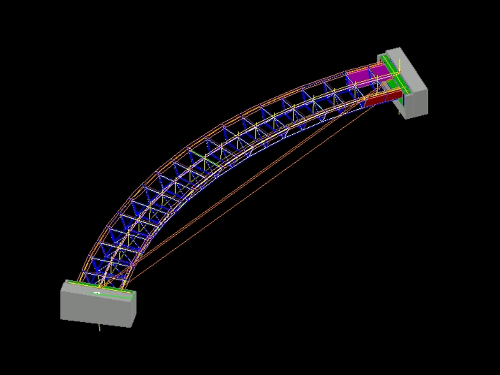 Puente semicircular en 3D