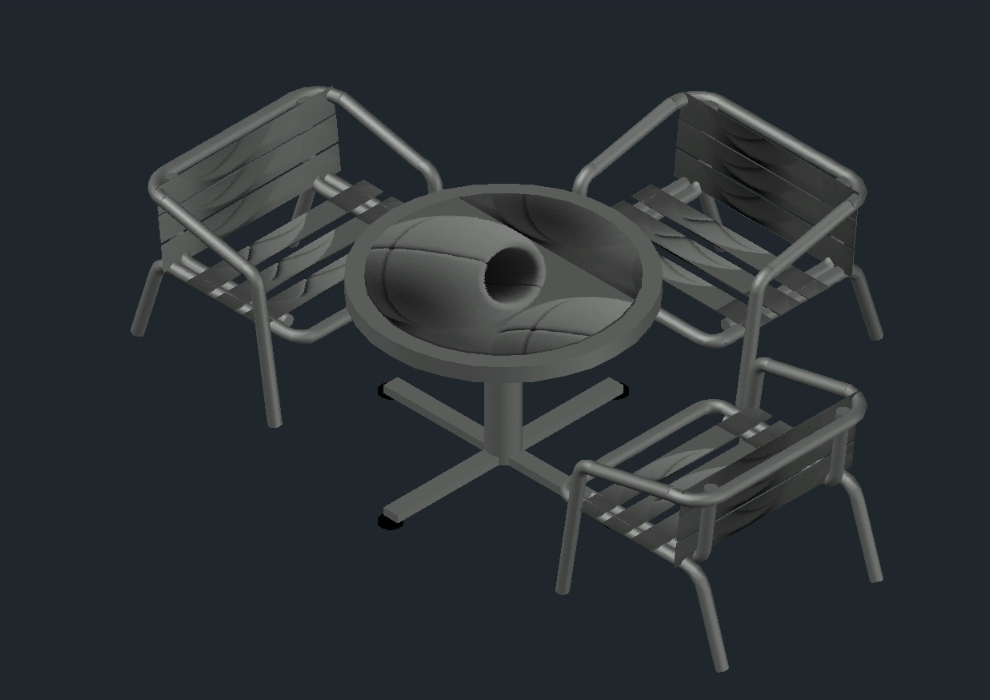 3D-Picknicktisch