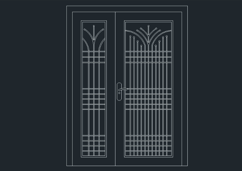Steel doors 2d elevation drawing in AutoCAD CAD (106.3 KB) Bibliocad