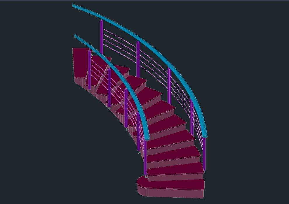 3d curved staircase