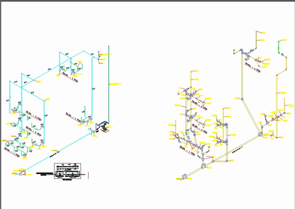 Plano Isometrico De Agua Y Desague En Autocad Cad Kb Bibliocad My Xxx Hot Girl