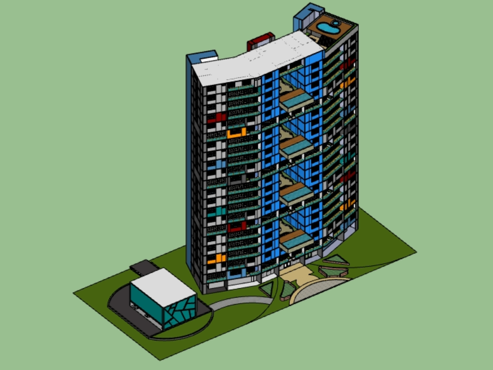 3d multifamily multifamily building
