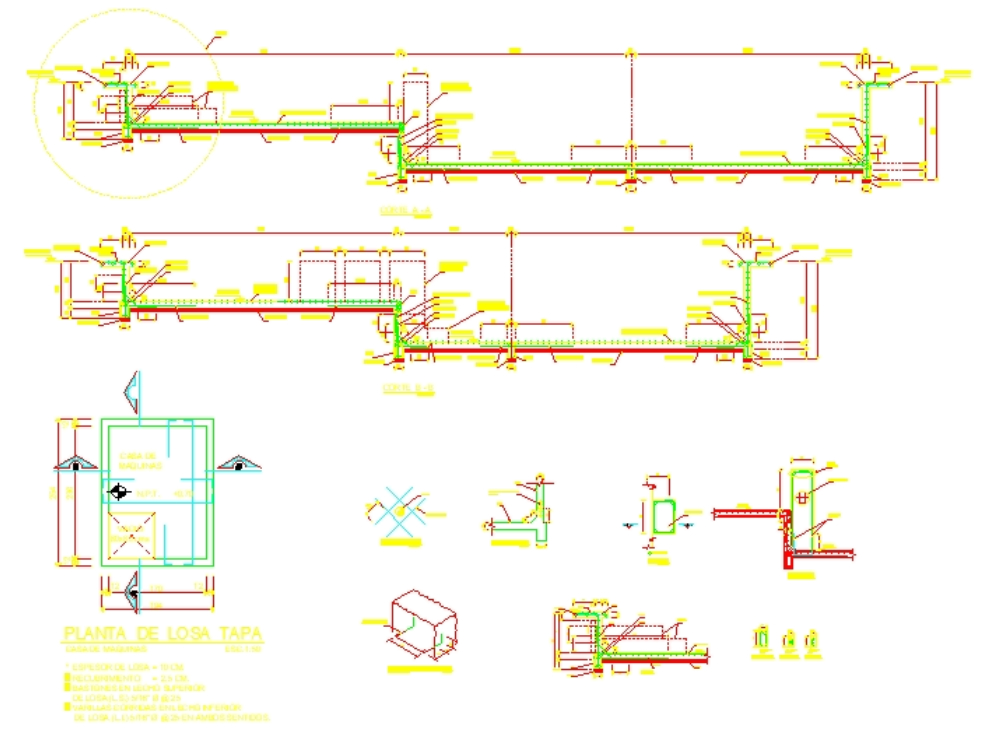 Structural details of swimming pool