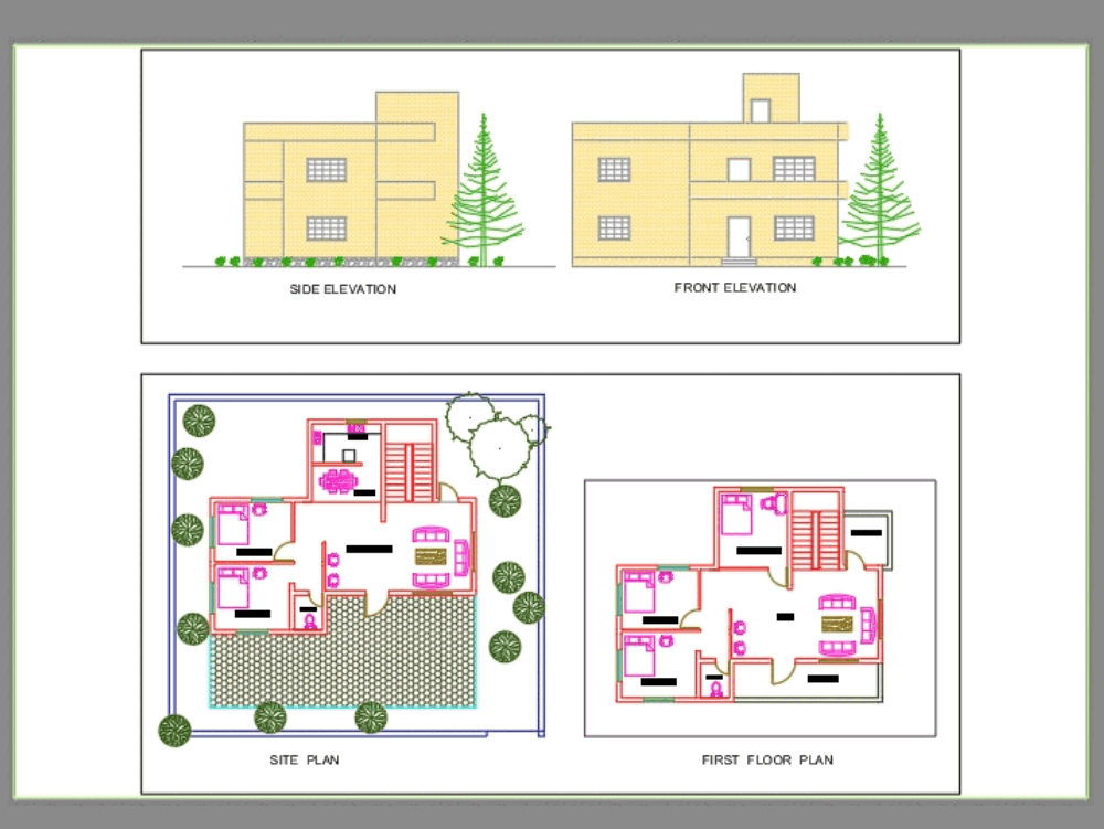 House in AutoCAD | Download CAD free (121.58 KB) | Bibliocad