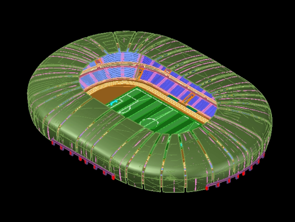 Fußballstadion in 3D