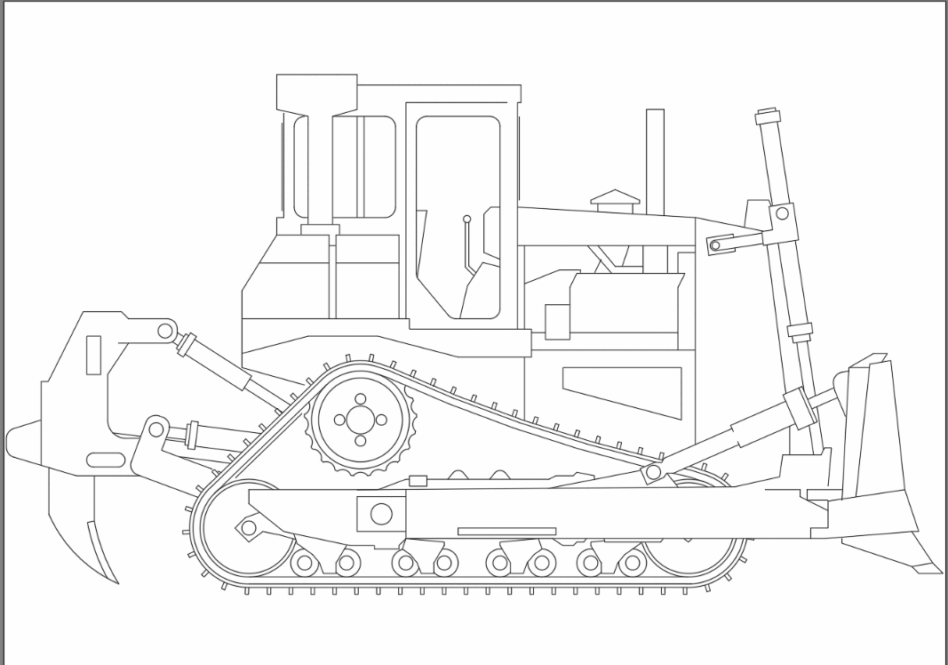 Side Elevation Bulldozerripper