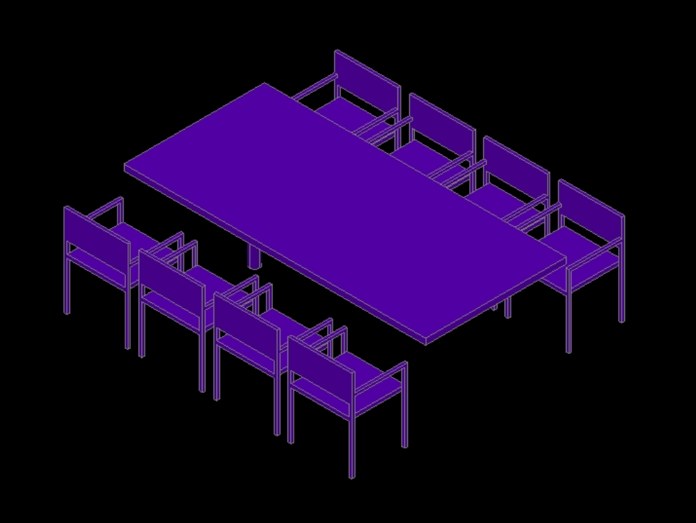 Table with chairs for children in 3d