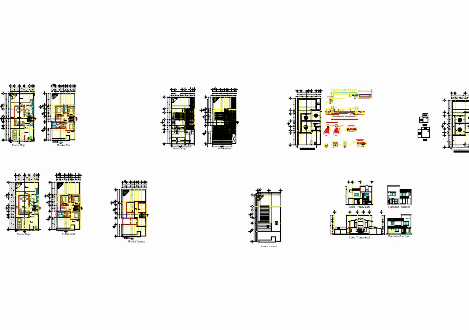 Casa - habitacion en AutoCAD | Descargar CAD (2.68 MB) | Bibliocad