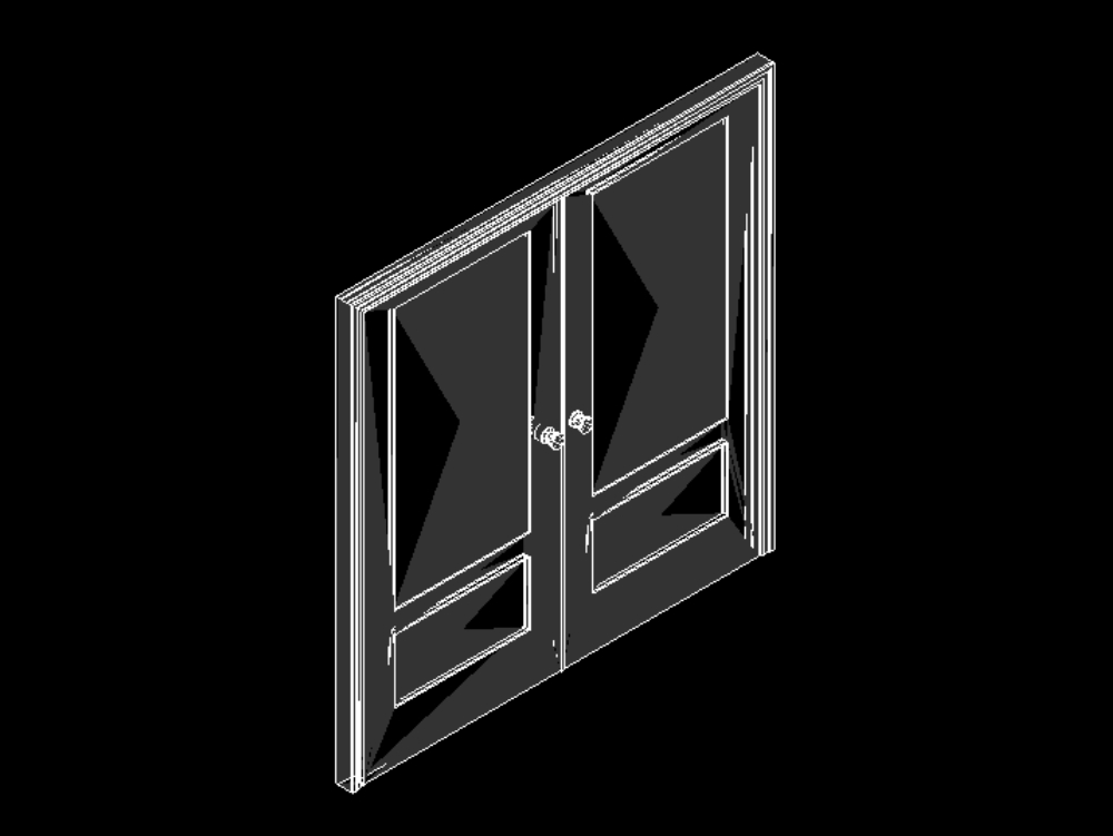 Zweiflügelige Tür in 3D