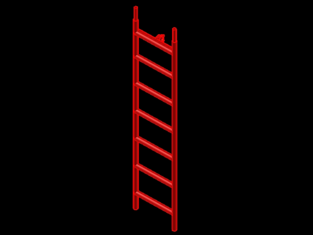Marine ladder of 2 meters in 3d