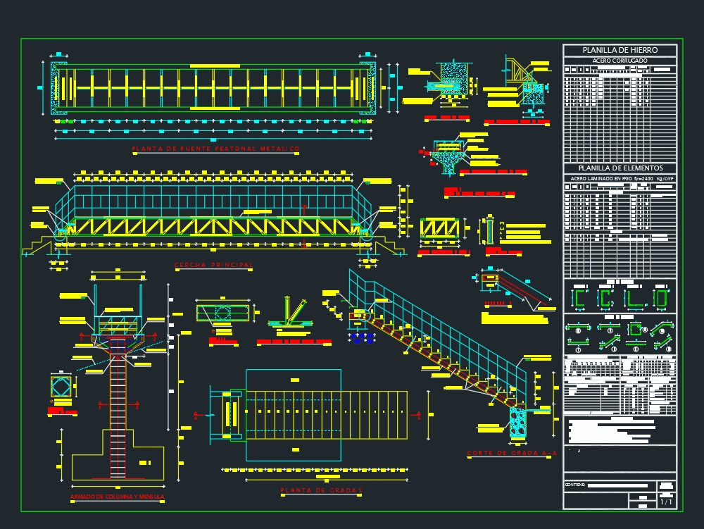 Puente Peatonal Metalico En AutoCAD | Descargar CAD (263.23 KB) | Bibliocad