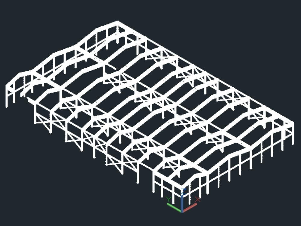 Wireframe industrial warehouse 3d