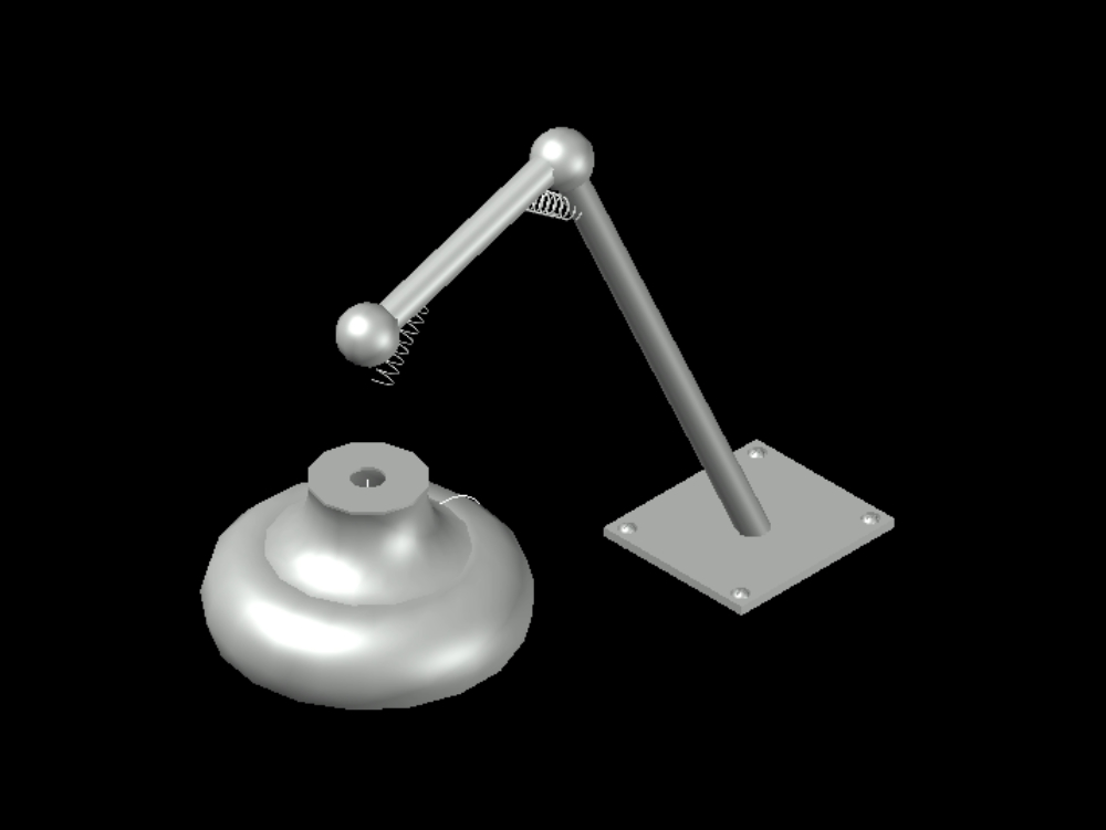 Lamp with stretcher in 3d