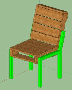 Cadeira de paletes 3D